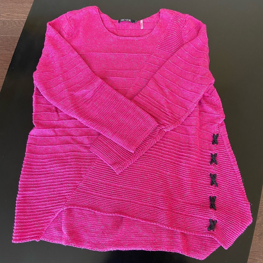 Nic+Zoe pink sweater size XL